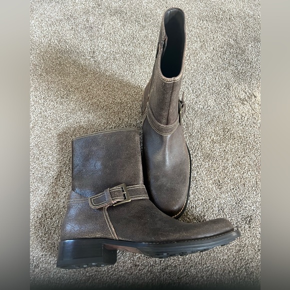 Cole Haan Men Bryce Zip Ankle Buckle Boots‎ Size 9 NEW - Picture 1 of 4